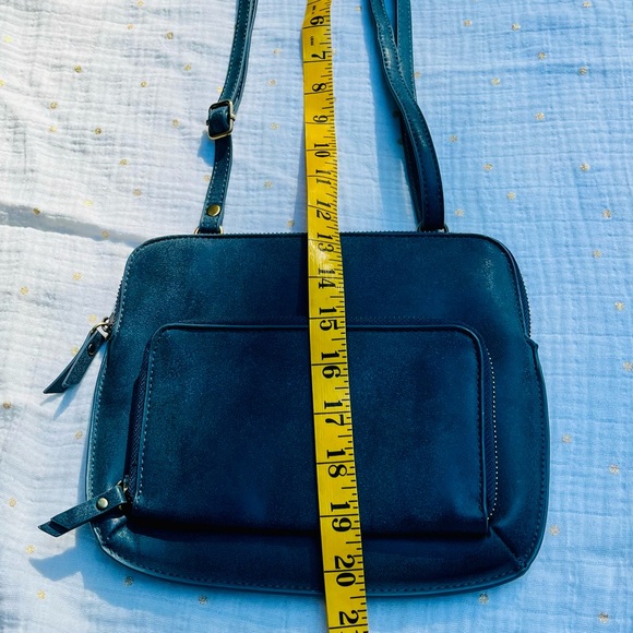 Joy Susan vegan leather bag, deep teal blue - Picture 5 of 5